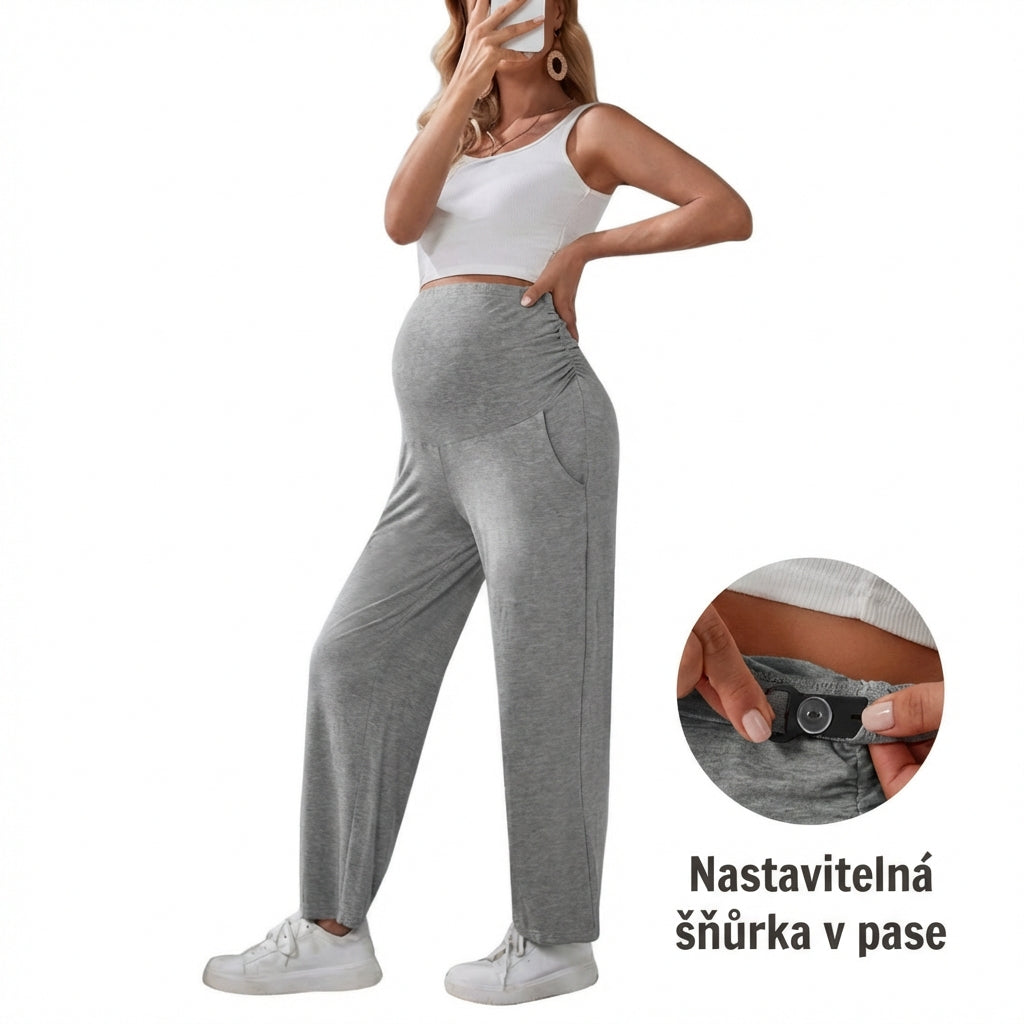 Maternity Sweatpants With Adjustable Drawstring Hem